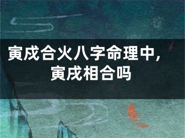 寅戍合火八字命理中,寅戌相合吗
