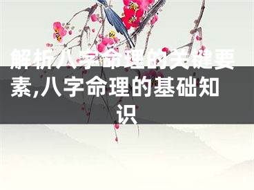 解析八字命理的关键要素,八字命理的基础知识