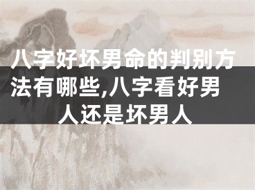 八字好坏男命的判别方法有哪些,八字看好男人还是坏男人