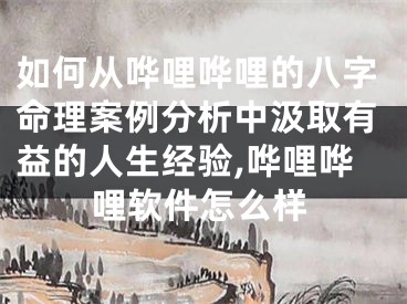 如何从哗哩哗哩的八字命理案例分析中汲取有益的人生经验,哗哩哗哩软件怎么样