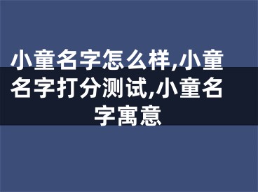 小童名字怎么样,小童名字打分测试,小童名字寓意