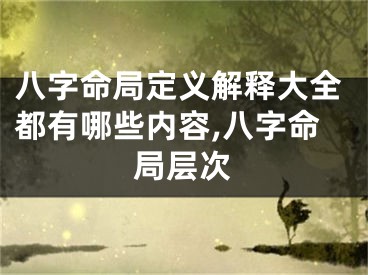 八字命局定义解释大全都有哪些内容,八字命局层次