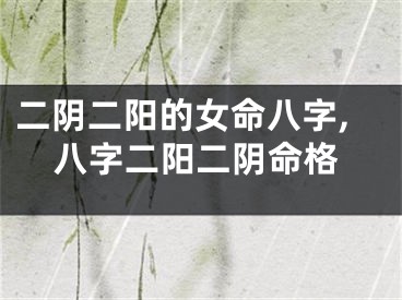 二阴二阳的女命八字,八字二阳二阴命格