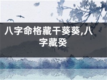 八字命格藏干葵葵,八字藏癸