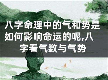 八字命理中的气和势是如何影响命运的呢,八字看气数与气势