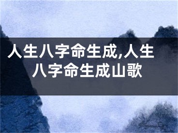 人生八字命生成,人生八字命生成山歌
