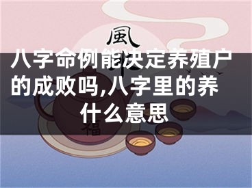 八字命例能决定养殖户的成败吗,八字里的养什么意思