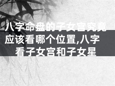 八字命盘的子女宫究竟应该看哪个位置,八字看子女宫和子女星