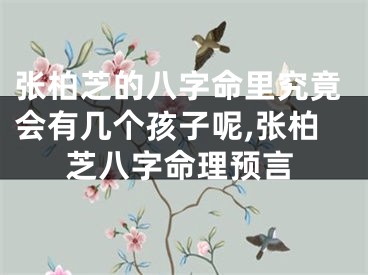 张柏芝的八字命里究竟会有几个孩子呢,张柏芝八字命理预言