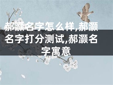 郝灏名字怎么样,郝灏名字打分测试,郝灏名字寓意