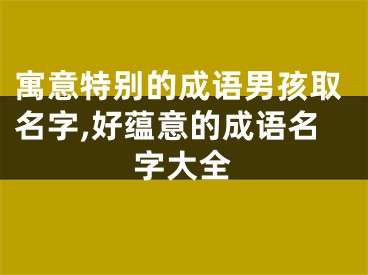 寓意特别的成语男孩取名字,好蕴意的成语名字大全