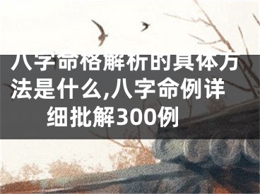 八字命格解析的具体方法是什么,八字命例详细批解300例