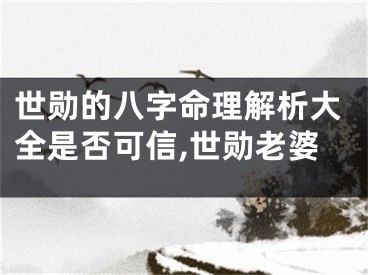 世勋的八字命理解析大全是否可信,世勋老婆