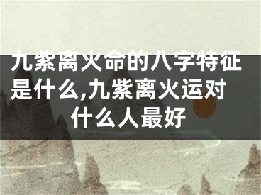 九紫离火命的八字特征是什么,九紫离火运对什么人最好