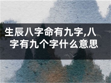 生辰八字命有九字,八字有九个字什么意思
