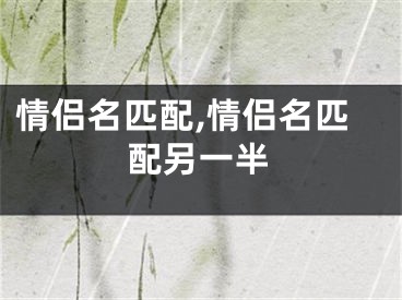 情侣名匹配,情侣名匹配另一半