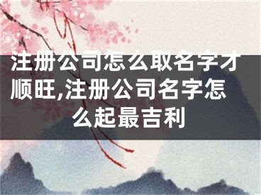 注册公司怎么取名字才顺旺,注册公司名字怎么起最吉利