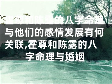 霍尊和陈露的八字命理与他们的感情发展有何关联,霍尊和陈露的八字命理与婚姻