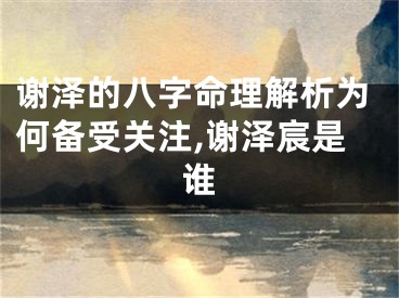谢泽的八字命理解析为何备受关注,谢泽宸是谁
