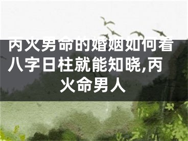 丙火男命的婚姻如何看八字日柱就能知晓,丙火命男人