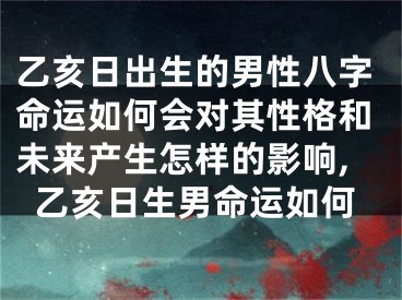 乙亥日出生的男性八字命运如何会对其性格和未来产生怎样的影响,乙亥日生男命运如何