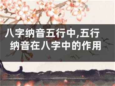 八字纳音五行中,五行纳音在八字中的作用