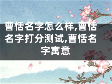 曹恬名字怎么样,曹恬名字打分测试,曹恬名字寓意