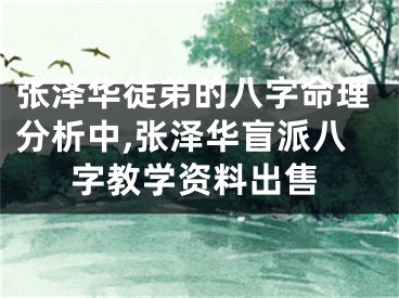 张泽华徒弟的八字命理分析中,张泽华盲派八字教学资料出售