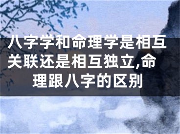 八字学和命理学是相互关联还是相互独立,命理跟八字的区别