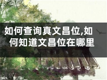 如何查询真文昌位,如何知道文昌位在哪里