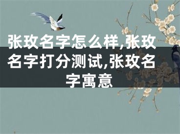 张玫名字怎么样,张玫名字打分测试,张玫名字寓意