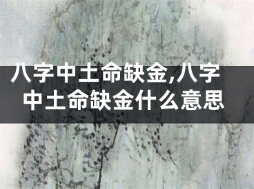 八字中土命缺金,八字中土命缺金什么意思
