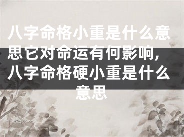 八字命格小重是什么意思它对命运有何影响,八字命格硬小重是什么意思
