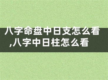 八字命盘中日支怎么看,八字中日柱怎么看