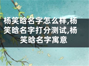 杨笑晗名字怎么样,杨笑晗名字打分测试,杨笑晗名字寓意