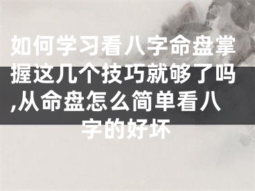 如何学习看八字命盘掌握这几个技巧就够了吗,从命盘怎么简单看八字的好坏