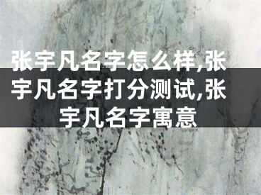 张宇凡名字怎么样,张宇凡名字打分测试,张宇凡名字寓意