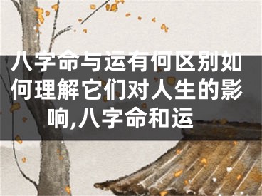 八字命与运有何区别如何理解它们对人生的影响,八字命和运