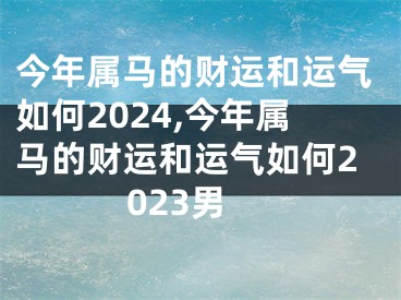 今年属马的财运和运气如何2024,今年属马的财运和运气如何2023男