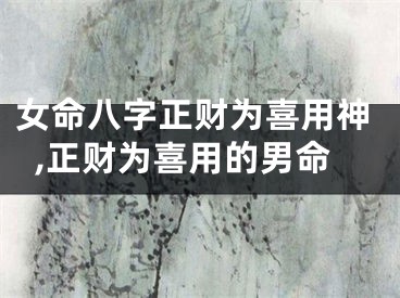 女命八字正财为喜用神,正财为喜用的男命