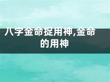 八字金命捉用神,金命的用神