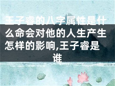 王子睿的八字属性是什么命会对他的人生产生怎样的影响,王子睿是谁