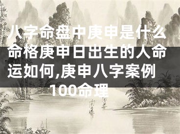 八字命盘中庚申是什么命格庚申日出生的人命运如何,庚申八字案例100命理