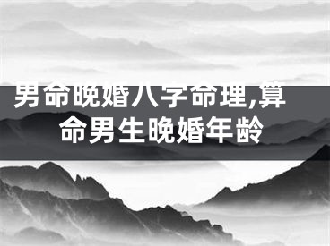男命晚婚八字命理,算命男生晚婚年龄