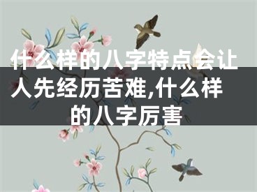 什么样的八字特点会让人先经历苦难,什么样的八字厉害