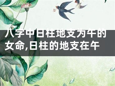八字中日柱地支为午的女命,日柱的地支在午