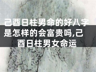 己酉日柱男命的好八字是怎样的会富贵吗,己酉日柱男女命运
