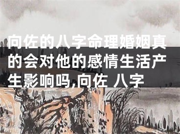 向佐的八字命理婚姻真的会对他的感情生活产生影响吗,向佐 八字