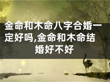 金命和木命八字合婚一定好吗,金命和木命结婚好不好