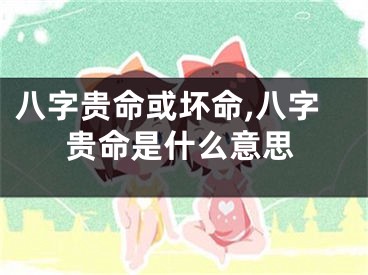 八字贵命或坏命,八字贵命是什么意思